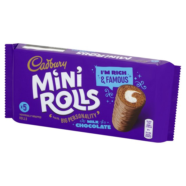 Cadbury Mini Rolls Milk Chocolate 5 Pack (Feb - Sep 23) RRP 1.85 CLEARANCE XL 89p or 2 for 1.50